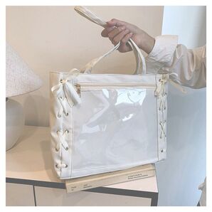 トートバック ホワイト 痛バック 推し活 ショルダー 2way