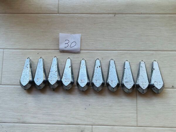 新品手作り六角型オモリ30号10個