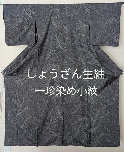 しょうざん生紬 小紋 一珍染め パールトーン加工