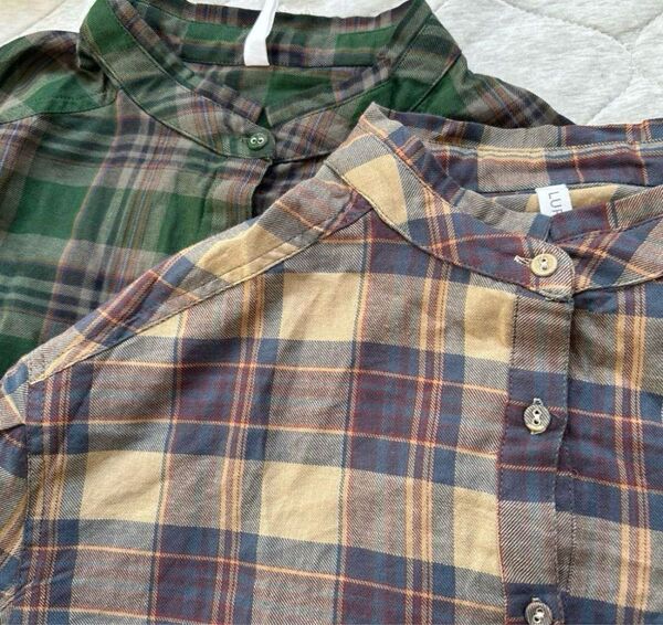 ★新品!LUPILIENチェック柄シャツグリーン★