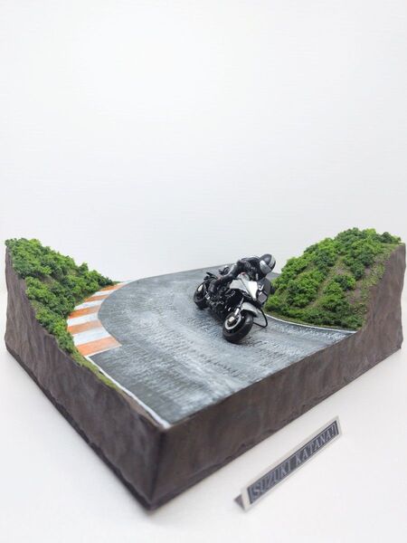 ジオラマ模型 スズキカタナ(絶版品) 1/32コーナリングシーン!