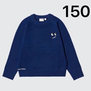 アニヤハインドマーチ×ユニクロ セーター ANYA HINDMARCH ネイビー