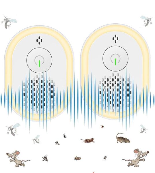ネズミ駆除器 超音波 害虫駆除器 【2025業界新開発・2個セット】 120-180㎡有効範囲 強力 撃退 虫除け器 害虫退治