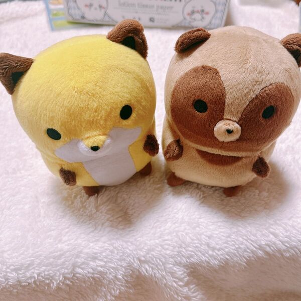 タヌキとキツネ ちびタヌキ ちびキツネ ぬいぐるみ