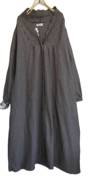 サマンサモスモス シャツワンピース ロングカーディガン モカ ロング丈 前開き F