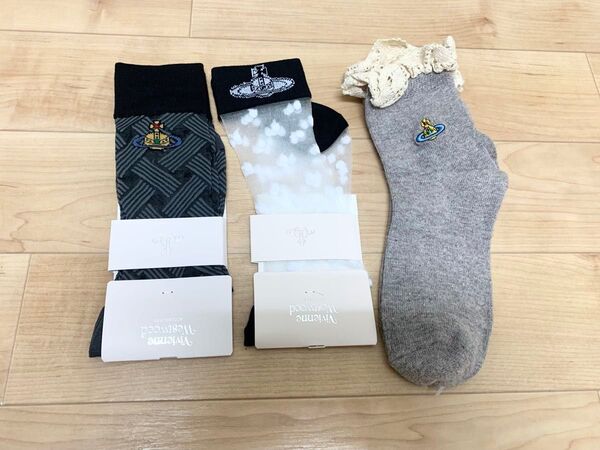 ヴィヴィアン ウエストウッド Vivienne Westwood 靴下 ソックス 3足 未使用