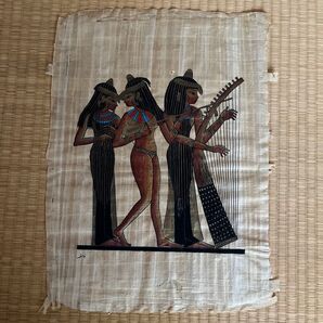 エジプト パピルス 絵画 お土産 EGYPT 在銘入 古代紙 エジプト文明 文化 パピルスアート 古代エジプト人