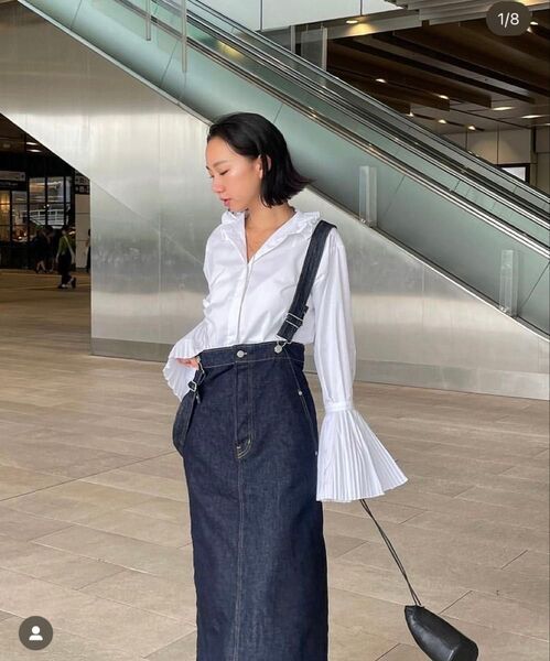 EDWIN×ETRETOKYO COREデニムハイライズサススカート