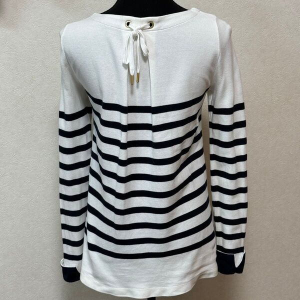 BURBERRY バーバリー ブルーレーベル チュニック カットソー 長袖 トップス ボーダー 後ろリボン 38(M) パーカー