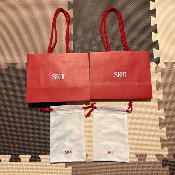 SK-II 赤 ショップ袋 2個 布袋2個 セット ショッパー 紙袋
