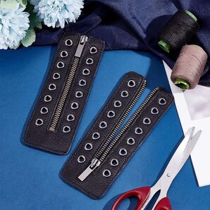 ブーツジッパー 革靴 ジッパー ファスナー修理キット 8ホール 簡単に着脱 皮靴 シューズ 交換用 ファスナーパーツ DIY