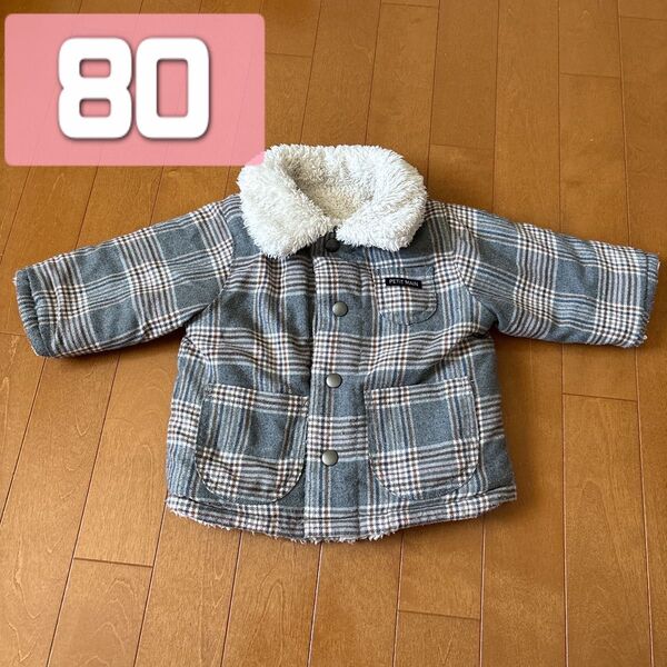 【80cm】PETIT MAIN チェック柄ジャケット アウター
