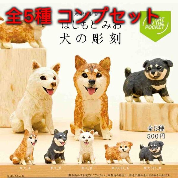 AIP はしもとみお 犬の彫刻 全5種コンプセット ガチャ