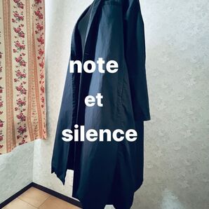 note et silence ノートエシロンス ロングコート 春物チェスターコート なで肩 ゆったり 羽織り ネイビー