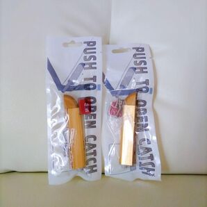 2個 引き出し オープナー プッシュ リムーバー マグネット ゴールド