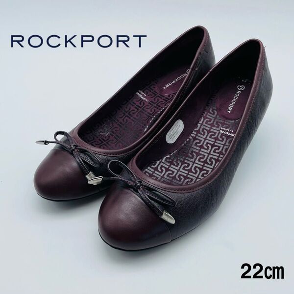 ROCKPORT ロックポート ウェッヂ 本革 22.0㎝ リボン