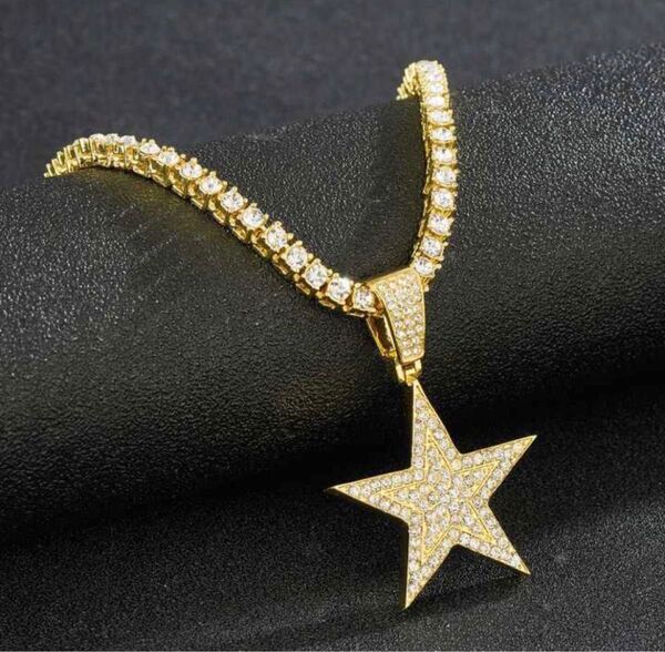 高級glitterチェーンネックレス 50cm &スターリングトップ付 ゴールド