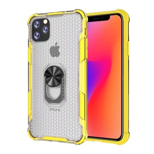 iPhone11pro☆iPhone11☆iPhone11proMax☆リングブラケット付きケース☆イエロー☆ポリカーボネート+TPU