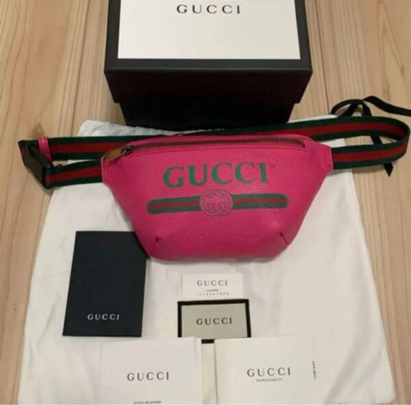 新品未使用 GUCCI グッチ ベルトバッグ ピンク