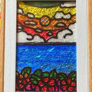 海開運金運ステンドグラスガラス絵の具アート絵画ハンドメイド沖縄富士山犬猫龍神