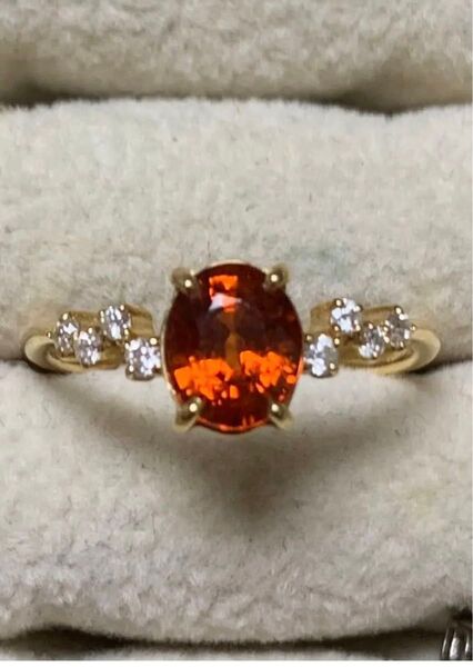 マンダリンガーネットリング 18K