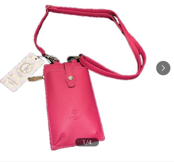 D.KELLY スマホショルダーポーチ(財布付き)マグネット式ベルト新品タグ付き