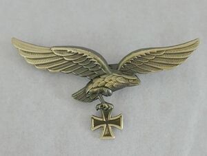 【送料無料】WWII WW2 ドイツ空軍 鷲章 プロイセン王国 ナチス ドイツ 部隊章 階級章 記章 徽章 勲章 真鍮製 新品