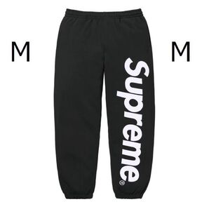 新品 Supreme 即完売 Satin Applique Sweatpant Black / M シュプリーム 24F/W