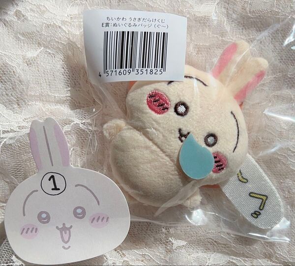 ちいかわ う うさぎだらけくじ E賞ぬいぐるみバッジ(ぐ〜)①