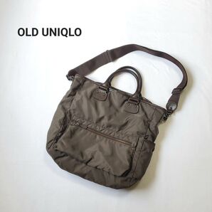 OLD UNIQLO 2way ショルダーバッグ ナイロン×レザー