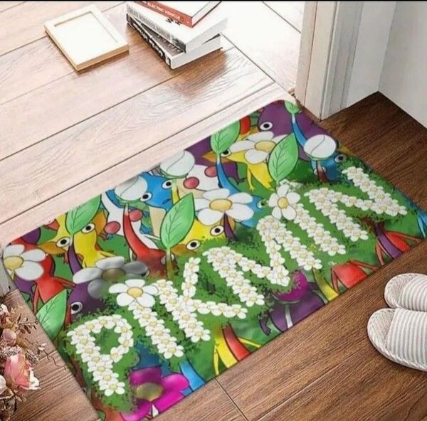 ピクミンPIKMIN バスマット 玄関マット フロアマット 新品 A 滑り止めマット ドアマット
