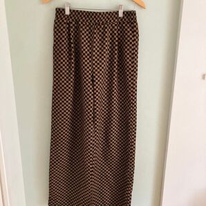 チェック柄パンツ ブラウンLサイズ