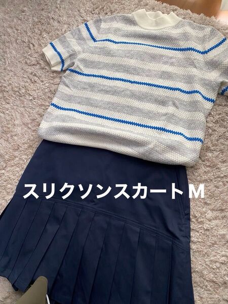 スリクソンのゴルフ用プリーツスカート レディースM ネイビー スカートのみです