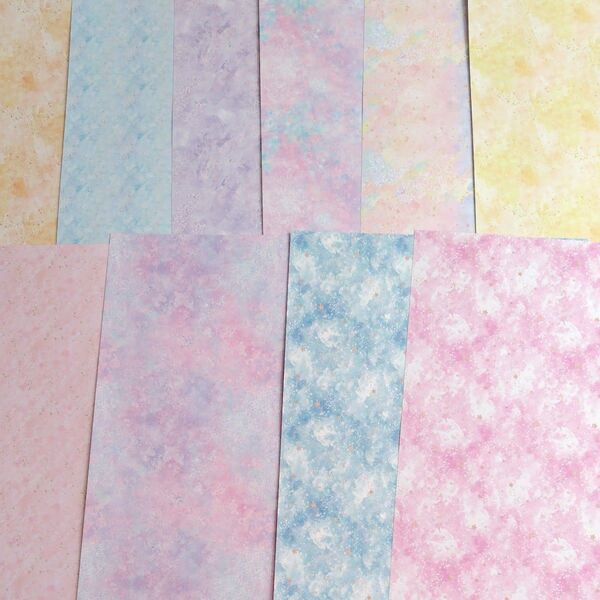 Richeru様 キラキラ両面デザインペーパーA4 5種類×各2枚ずつ 合計10枚 両面10デザイン おすそわけ