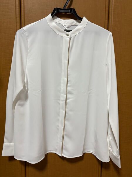 バンドカラー配色ブラウス