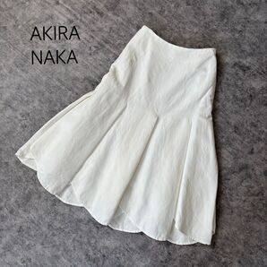 ナカアキラ レーヨン リネン フラワーパネルスカート