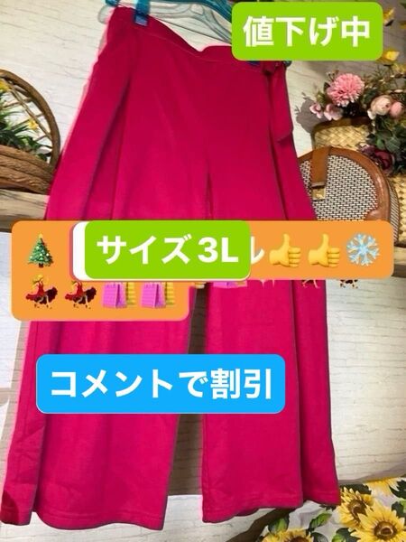 新品未使用、ワイドパンツ ポケット付き値下げ中ウェストサイズタグ写真アップしています。 非常識な価格交渉不可です。