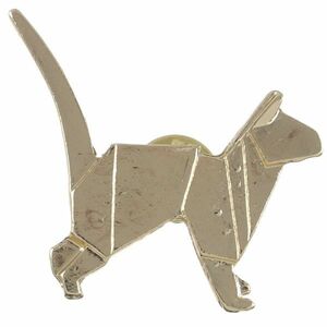 A5084◆ 折り紙風デザインの犬 ◆ ドッグモチーフ * 和風 ◆ タックピン * ブローチ ◆