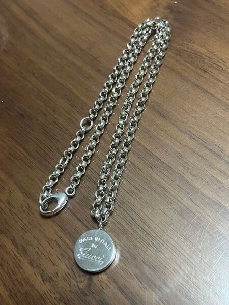 GUCCI クラシックロゴ コインプレートネックレス SV925
