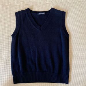 ファミリア ベスト 綿100% ネイビー サイズ100