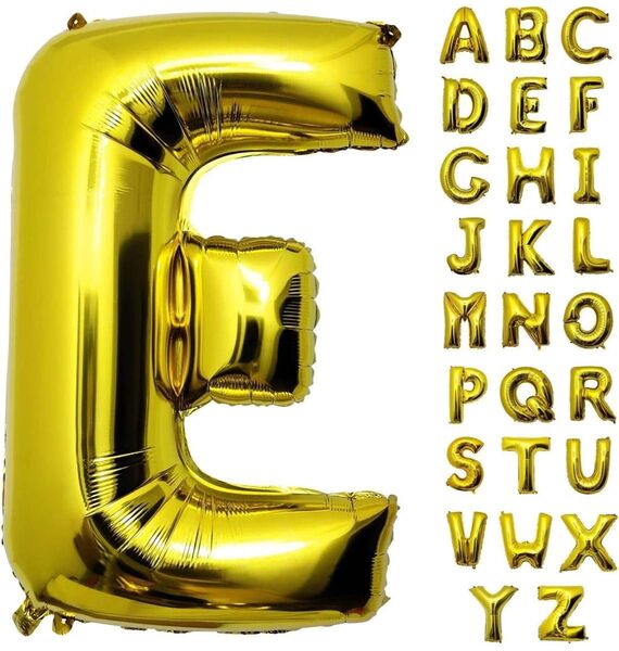 巨大 アルファベット E バルーン ゴールド 文字 バルーン サイズ約100cm 風船 誕生日 バースデー パーティー イベント