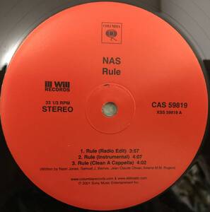 US PROMO ONLY / NAS / RULE / NO IDEA'S ORIGINAL / 2001 HIPHOP