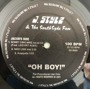 2001 マイナー OUTKAST系 / US PROMO ONLY / J.STYLZ / OH BOY! / WALL 2 WALL (PARTY) アゲアゲPARTY TUNE!!!