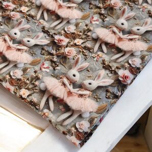 3Dプリント生地 バレーうさぎ 生地幅140×50ジャスト
