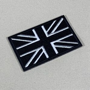 【イギリス ブラック】国旗 ベルクロ ワッペン サバゲー マジックテープ アウトドア MA-1