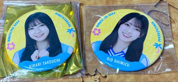 清水理央 竹内希来里 缶バッジ ひなたフェス2024 2個セット 日向坂46