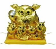 ** new goods * gold color * better fortune owl family savings box * width 4.5.**