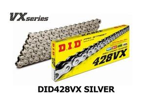 ＃新パッケージ DIDドライブチェーン 428VX 110L (シルバーメッキ) Xリング クリップジョイント付き 新品