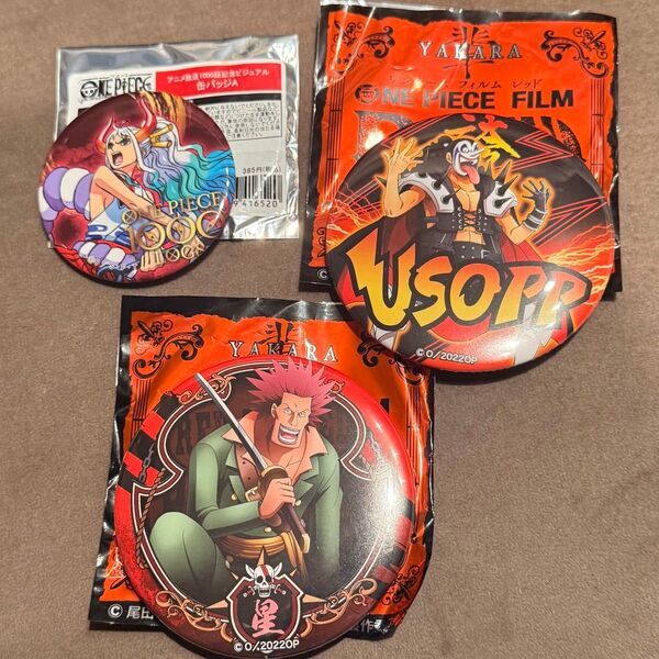 ワンピース ONE PIECE RED 缶バッジ 麦わらストア セット