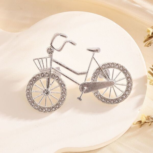 ブローチ シルバー 自転車デザイン